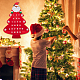 アドベントカレンダー付きクリスマスツリーフェルトファブリックペンダントデコレーション  レッド  1115mm DIY-WH0032-26-4