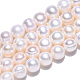 Brins de perles de culture d'eau douce naturelles PEAR-N013-09C-3