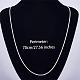 Rhodium Plated 925 Sterling Silver Thin Dainty Link Chain Necklace for Women Men JN1096B-06-2