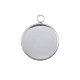 304 Stainless Steel Pendant Cabochon Settings, Plain Edge Bezel Cups, Flat Round, Stainless Steel Color, Tray: 25mm, 32x27x2mm, Hole: 3mm