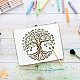 FINGERINSPIRE Tree of Life Pattern Stencils Decoration Template (6x6 inch) Plastic Tree Drawing Painting Stencils Square Reusable Stencils for Painting on Wood DIY-WH0172-392-5