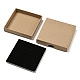 Квадратная картонная шкатулка для драгоценностей из крафт-бумаги CON-D014-01C-01-2