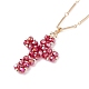 Sparkling Cross Pendant Necklace for Women X1-NJEW-TA00015-7