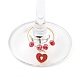 Ciondoli per calici da vino in lega smaltata con cuore a tema San Valentino AJEW-JO00195-3