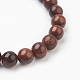Bracciali elasticizzati in perle di sandalo tinto naturale BJEW-JB03843-3
