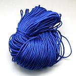 7 внутренние сердечники веревки из полиэстера и спандекса, ровный цвет, для изготовления веревочных браслетов, синие, 4~5 мм, около 109.36 ярда (100 м) / пачка, 420~500 г / пачка