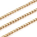 Ion Plating(IP) 304 Stainless Steel Twisted Chain Curb Chains, Unwelded, with Spool, Golden, 4~5x3x0.8mm, about 32.8 Feet(10m)/roll