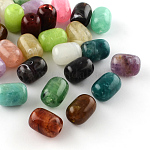 Spalte Nachahmung Edelstein Acryl-Perlen, Mischfarbe, 20x15 mm, Bohrung: 3 mm