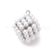 Стойка из латуни с пластиковыми жемчужными подвесками KK-L210-012P-01