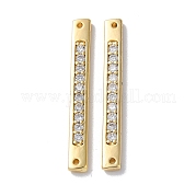 Brass Pave Clear Cubic Zirconia Connector Charms KK-F867-43G
