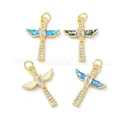 Латунные микропаве прозрачные подвески с фианитом KK-C045-14G