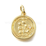 Латунные микро проложить кубического циркония подвески KK-V007-009G-03