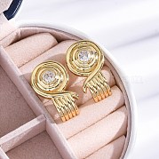Серьги-гвоздики из латуни с микро-паве из прозрачного кубического циркония для женщин EJEW-C125-27B-G