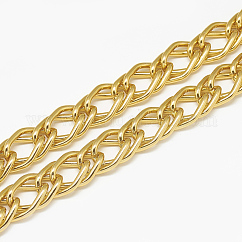 Ungeschweißte Aluminium-Doppelgliederketten, golden, 22x15x2.2 mm