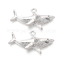 Colgantes de la aleación de estilo tibetano, amuletos de tiburon, sin plomo y cadmio, plata antigua, 19x33x5mm, agujero: 2 mm