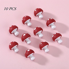 10 Uds. Cuentas focales de silicona con forma de hongo, rojo, 18mm, agujero: 2 mm