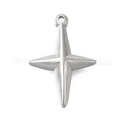 Ciondoli in acciaio inossidabile 304 anti-ossidazione, fascino stelle, colore acciaio inossidabile, 18x12.5x3mm, Foro: 1 mm