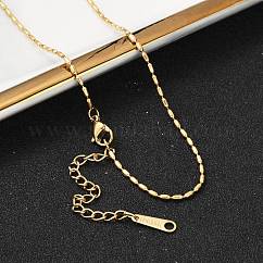 Collar de cadena de bolas ovaladas de acero inoxidable 304 con revestimiento iónico (IP) para hombres y mujeres., real 14k chapado en oro, 16.02 pulgada (40.7 cm)