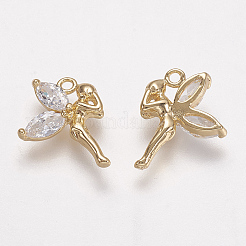 Pendentifs avec zircon cubiques à micro-pavés en laiton&nbsp;LS-KK-F731-15G