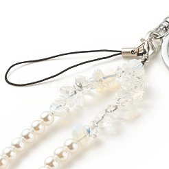 Pierre précieuse synthétique et naturelle avec porte-clés bracelet en acrylique&nbsp;HJEW-JM00689