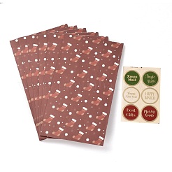 Sacs de bonbons en papier rectangle thème réveillon de noël&nbsp;CARB-G007-01D