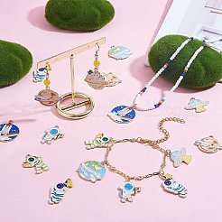 32pcs 8 pendentifs en émail en alliage de style&nbsp;ENAM-SZ0002-96