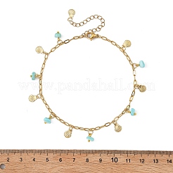 Halsketten für Damen: Natürliche Muschelsplitter aus dem Meer und Quasten aus Edelstahl 304 in Muschelform&nbsp;AJEW-AN00810-01