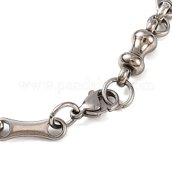 Bracciali a catena con maglie ossee in acciaio inossidabile 201 anti-ossidazione&nbsp;BJEW-B078-89P