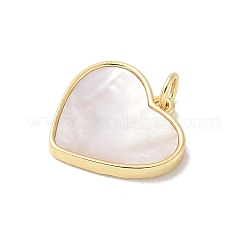 Messing-Pflaster-Anhänger mit Muscheln in Naturweiß&nbsp;KK-S522-05B-G