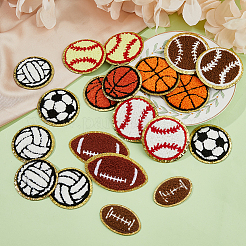 18 Stück 9 Stile Ball Polyester bestickte Applikationen&nbsp;PATC-FH0001-11