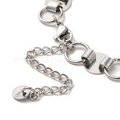 Bracciale a catena a maglie tonde piatte in acciaio inossidabile 304 anti-ossidazione&nbsp;BJEW-Q776-02B-01