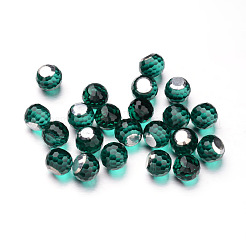 Cabochon in vetro sfaccettate tondo&nbsp;X-GGLA-L008B-M