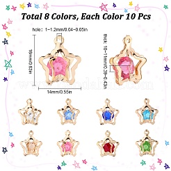 80 Stück 8 Farben Strass-Anhänger&nbsp;IFIN-SC0001-68