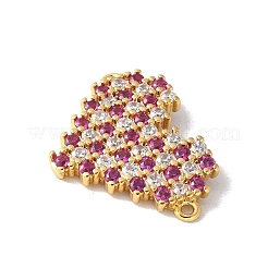 Ciondolo connettore a forma di cuore in ottone micro pavé di zirconi cubici&nbsp;KK-A252-28G-04