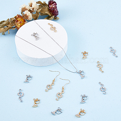 20 pz 4 pendenti in lega placcata con strass&nbsp;ALRI-FH0001-15