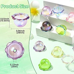 35 Stück 7 Farben UV-beschichtete Acrylperlenkappen&nbsp;OACR-CJ0002-36