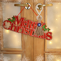 Decorazioni pendenti con perline di legno per maniglie di porte&nbsp;AJEW-WH0270-923B