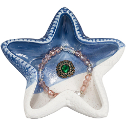 Assiette à bijoux en céramique sur le thème de l'océan&nbsp;AJEW-WH20064-37C