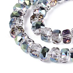 Chapelets de perles en verre transparent électrolytique&nbsp;X-EGLA-N022-04A-D04