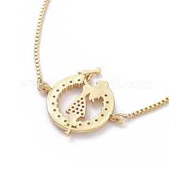 Verstellbare messing micro pave zirkonia schieberarmbänder&nbsp;X-BJEW-JB04982-06