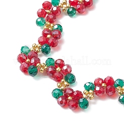 Braccialetti di perline di vetro natalizie per le donne&nbsp;BJEW-MZ00239
