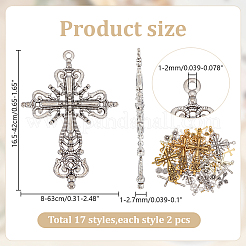 56 pièces 14 styles pendentifs en alliage de style tibétain&nbsp;FIND-AR0005-31