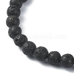 Runde Perlenarmbänder aus natürlichem Lavagestein&nbsp;BJEW-JB09877-01