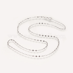 Collane a catena con maglie marine in argento sterling rodiato anti-ossidazione 925&nbsp;STER-L059-13P