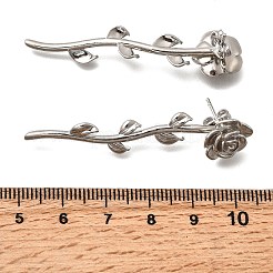 Messing-Blumen-Ohrstecker&nbsp;EJEW-P322-06B-P