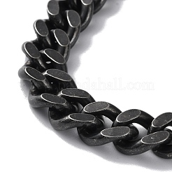 Ionenplattierung (IP) 304 Edelstahl Diamantschliff Panzerkette Halsketten&nbsp;NJEW-P288-03AS