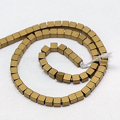 Electroplate non magnetici ematite sintetico fili di perline&nbsp;G-J170B-4x4mm-07