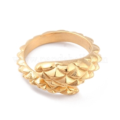 Anillo de acero inoxidable 304 con revestimiento de iones (IP) y diseño de serpiente&nbsp;RJEW-L103-02-G