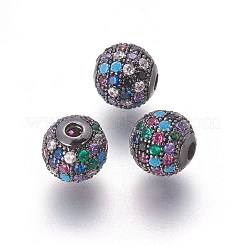 Perline zirconi micro pave  in ottone&nbsp;ZIRC-F098-02-8mm