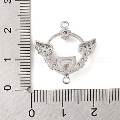 Verbindungsanhänger mit durchsichtigem Zirkonia-Pavé aus Messing&nbsp;KK-S389-36P